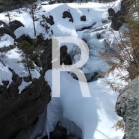 R is for a Rocky Waterfall and Trekking through the Snow